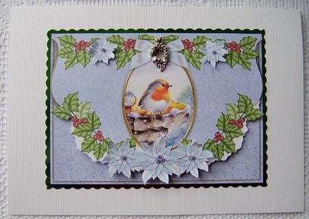Christmas Blue Robin Fancy Flap Decoupage Step by Step Sheet by Davina Rundle