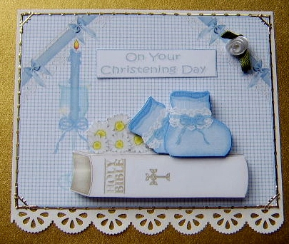 Baby Boy Christening Decoupage by Davina Rundle
