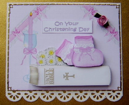 Baby Girl Christening Decoupage by Davina Rundle
