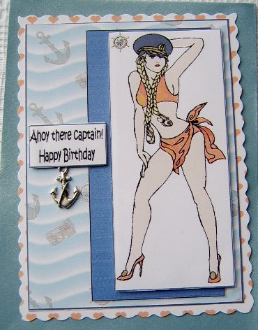 Ahoy There Sally the Sailors Mate Quick Card by Davina Rundle
