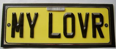 Large Dl My Lover Novelty Number Plate N 3D Decoupage by Davina Rundle