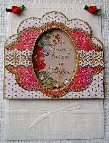 Someone Special at Christmas Red Scallop Card Base and Frame by Davina Rundle