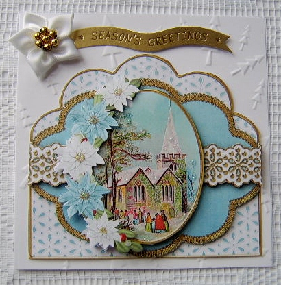 Christmas Service Blue Scallop 3D Decoupage Step by Step by Davina Rundle