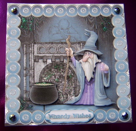 The Lickle Wizard Scallop Edge Card Front with Step by Step by Davina Rundle