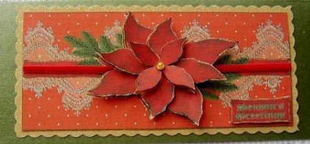 The Poinsettia and Antique Gold Lace by Davina Rundle