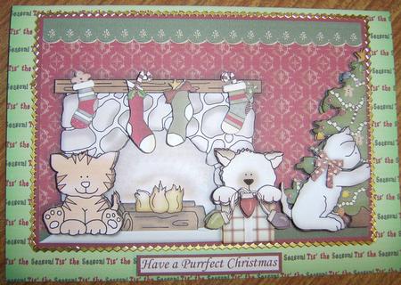 Have a Purrfect Christmas Topper and Decoupage by Davina Rundle
