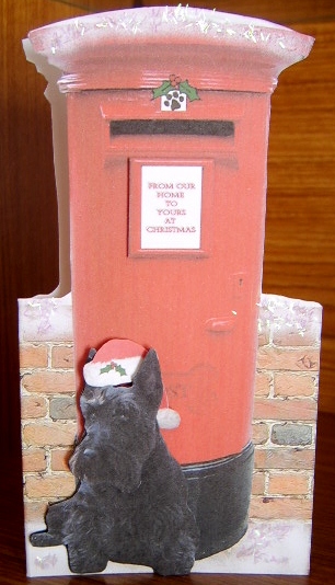 Scottish Terrier with a Christmas Post Box by Davina Rundle