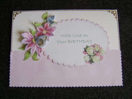 Roses and Freesias - Wobble Card Insert Panels by Davina Rundle