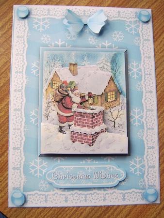 Santa's Here 'n Lace A5 Step by Step Card Front by Davina Rundle