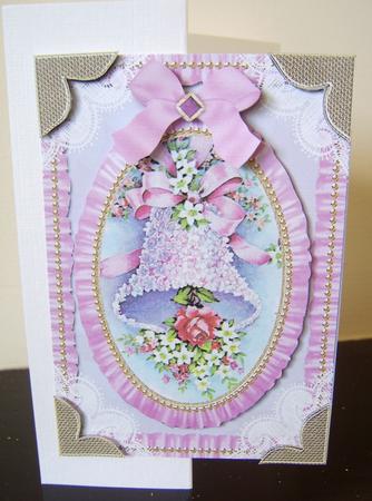 Pretty Wedding Bells Lace N Ruffles A5 Card Front by Davina Rundle