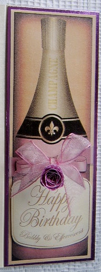 Large Dl Birthday Champers in a Box Quick Card 3D Decoupage by Davina Rundle
