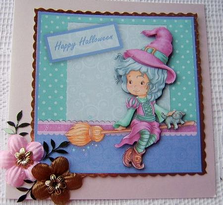 Bewitched 8x8 Card Front with Decoupage by Davina Rundle