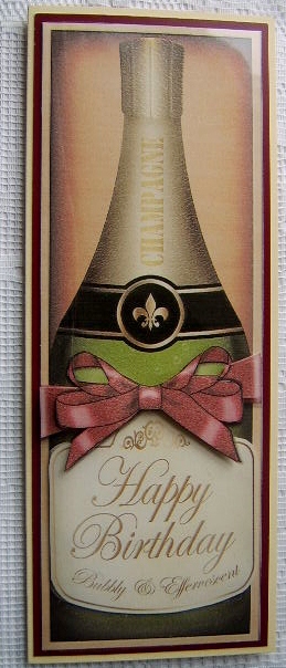 Large Dl Birthday Champers in a Box Quick Card 3D Decoupage by Davina Rundle