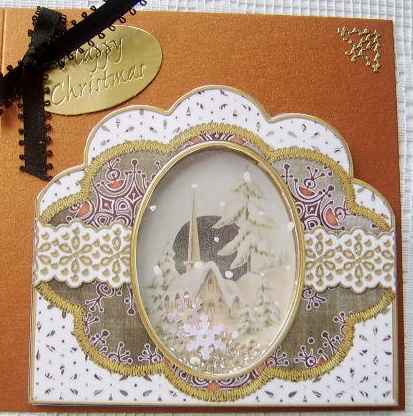 Pretty Church Black Anglaise Scallop Card Base Frame by Davina Rundle