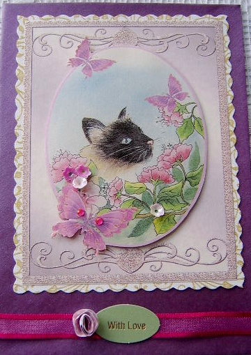 Cat and Apple Blossom with Butterflies Step by Step by Davina Rundle