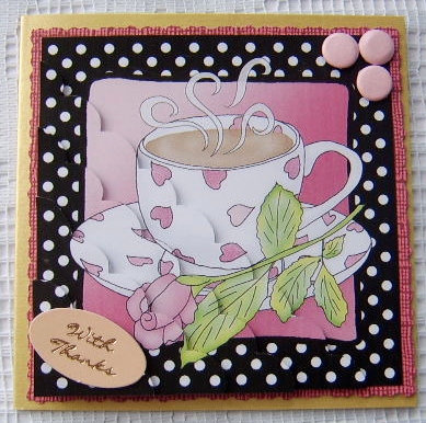 Coffee Time - Scallop Corner Side Stacker Topper by Davina Rundle
