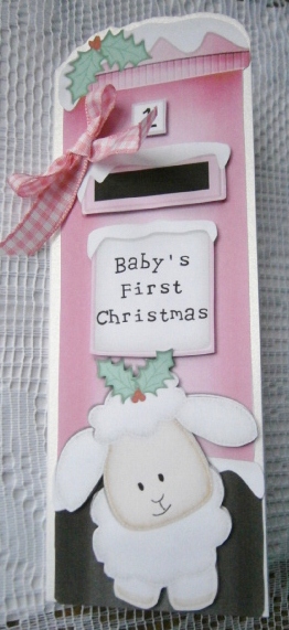 Large Dl Xmas Little Lamb Postbox 3D Decoupage by Davina Rundle