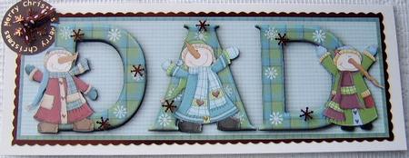 Snowman Fun Dad Large Dl Word Card by Davina Rundle