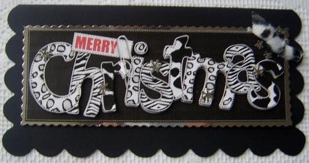 Large Dl Animal Print Christmas Quick Card with 3D Decoupage by Davina Rundle