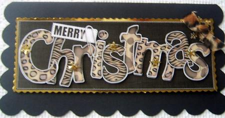 Large Dl Animal Print Christmas Quick Card with 3D Decoupage by Davina Rundle