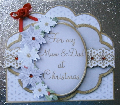For Mum and Dad at Christmas Grey Scallop 3D Decoupage by Davina Rundle