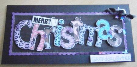 Large Dl Animal Print Christmas Quick Card with 3D Decoupage by Davina Rundle
