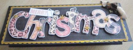 Large Dl Animal Print Christmas Quick Card with 3D Decoupage by Davina Rundle