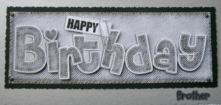 Large Dl Happy Birthday Denim Felties Quick Card N 3D Decoup by Davina Rundle