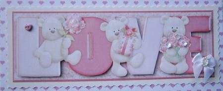 Love Bears Large Dl Word Card & Decoupage by Davina Rundle