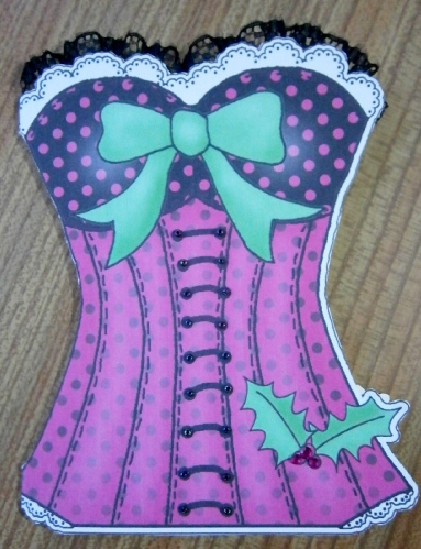 Ohh La La Christmas Shaped Card by Davina Rundle