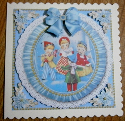Blue Carol Singers Ruffle Decoupage Step by Step by Davina Rundle