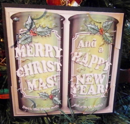 8 x 8 Christmas Beer Cans Scalloped Corner Topper by Davina Rundle
