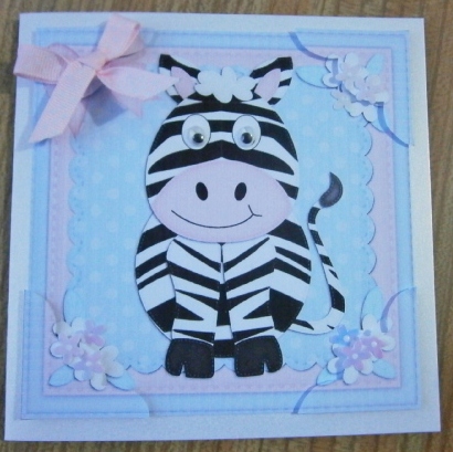 8 x 8 Debra Zebra Scalloped Corner Topper by Davina Rundle