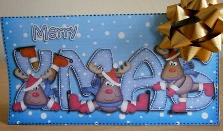 Xmas Xmas Rudolph Money or Gift Wallet and Card by Davina Rundle