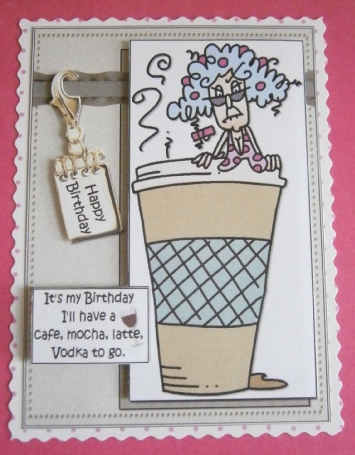 Stella Wants a Cafe Mocha Latte Vodka Quick Card by Davina Rundle