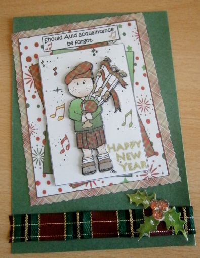 Bagpipe Boy New Year by Davina Rundle