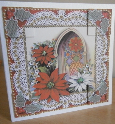 Poinsettia Window Lace 8inch Picture Sheet by Davina Rundle