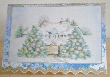 Twin Christmas Trees Wavy Card by Davina Rundle