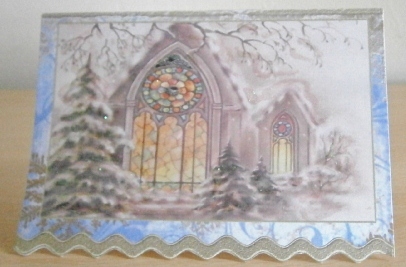 Christmas Church Window Wavy Card by Davina Rundle