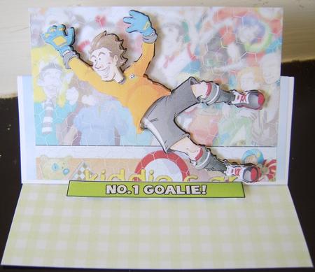 Football Dude Orange Goalkeeper. by Davina Rundle