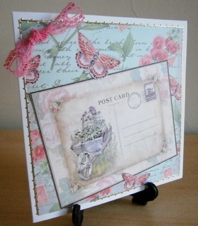 Mint Green Coloured Sweet Pea Stamp A4 Backing Paper by Davina Rundle