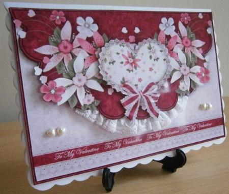 Hearts and Flowers Envelope Card with Decouapge by Davina Rundle