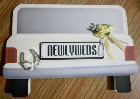 Cream Limousine - Newlyweds - Shaped Card by Davina Rundle
