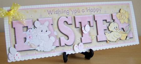 Bunny and Duckling Easter Large Dl Word Card by Davina Rundle