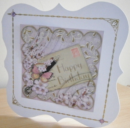 Lilac Blossom Happy Birthday 6in Duo Corner Stacker by Davina Rundle