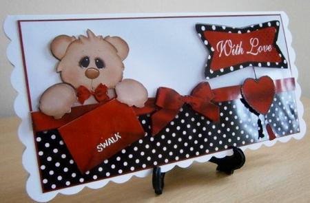 Love Letter Bear Dl Card by Davina Rundle