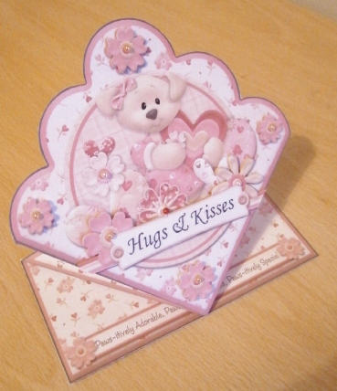 Hugs & Kisses Paws-itively Adorable Diamond Top Folded Card by Davina Rundle