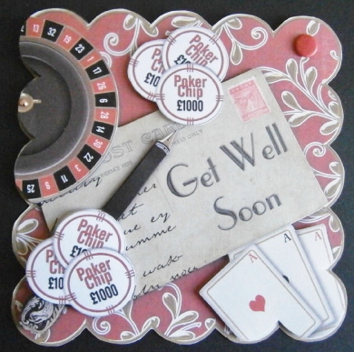 Roulette Red Get Well Soon Scallop Postcard Step by Step by Davina Rundle