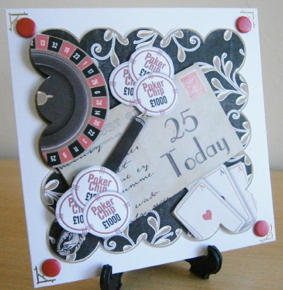 Black Roulette 25 Today Scallop Postcard Step by Step by Davina Rundle