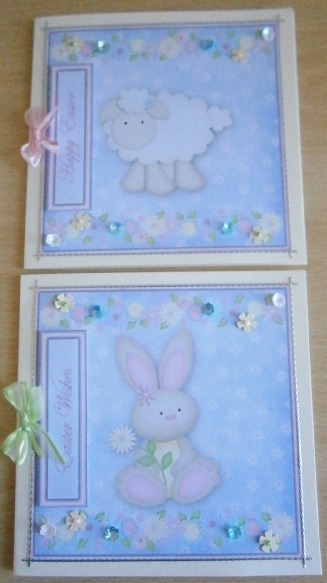 Bunny and Lamb 6x6 Square Card Fronts by Davina Rundle